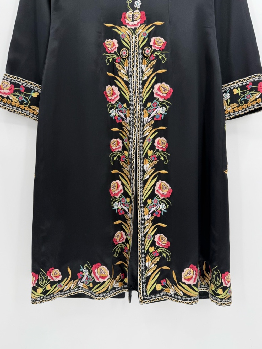 Sue Wong Nocturne 100% Silk Floral Embroidered Evening Coat Opera see meas. - Picture 13 of 16